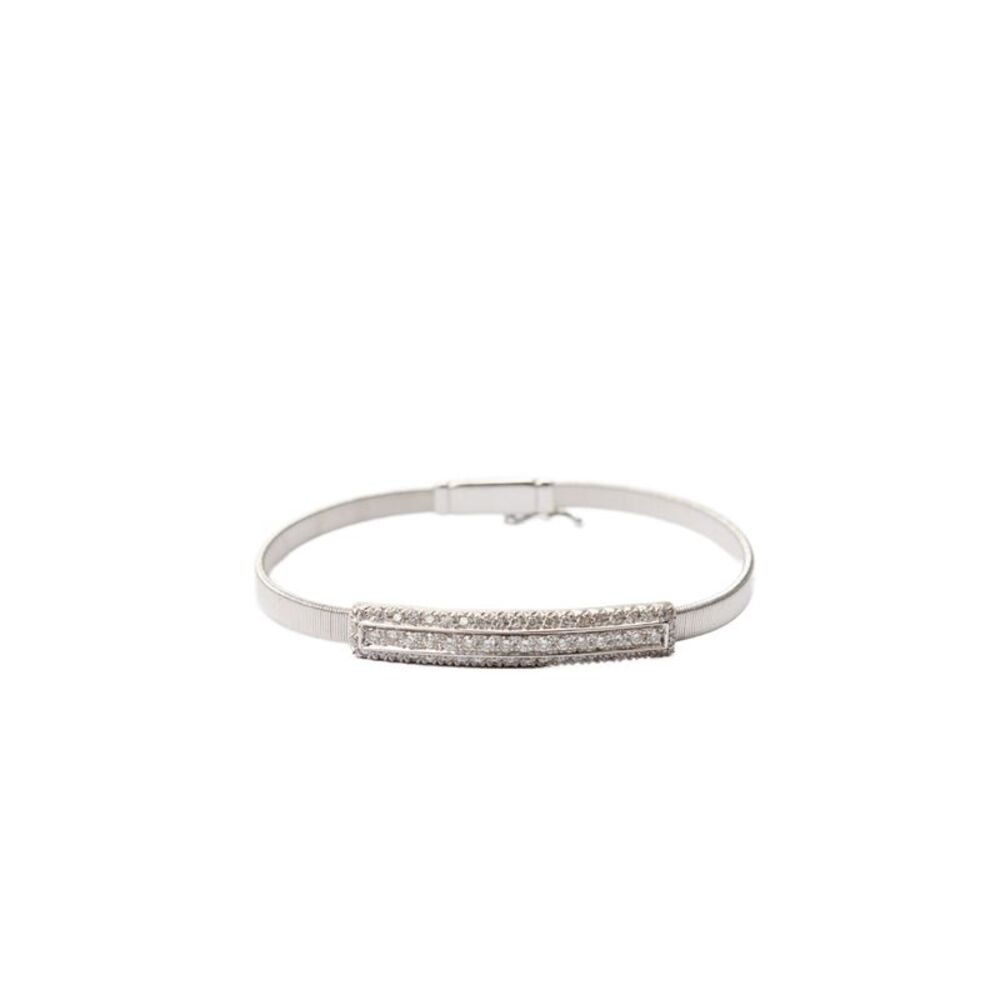 Marco Bicego Womens 18K White Gold ~0.40CTW Diamond Coil Masai Bracelet 6" 12g